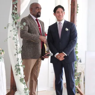 Jesse Lee Peterson officiated Noel's wedding