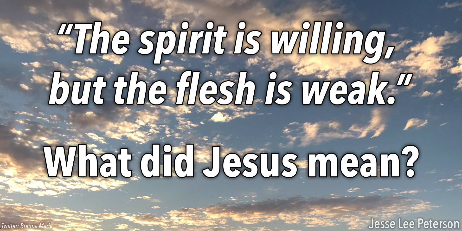 Biblical Question: "The Spirit is willing but the flesh is weak"