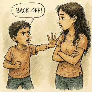 Tell your sister, BACK OFF! But don't be angry